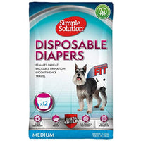 
              Simple Solution Disposable Dog Diapers for Female Dogs | Super Absorbent Leak-Proof Fit | Medium | 12 Count, White
            