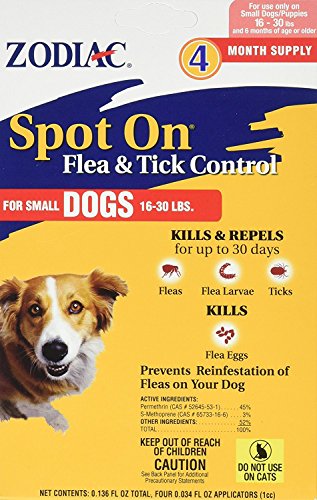 Zodiac Spot On Flea Tick Control for Small Dogs, 4 Months Supply