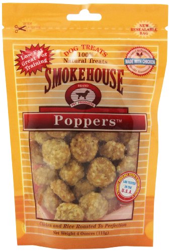 Smokehouse Pet Products 25091 Chicken Popper Treat For Dogs, 4-Ounce