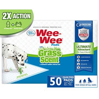 
              Four Paws Wee-Wee Grass Scented Puppy Pads 50 Count Standard 22" x 23"
            