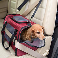 
              Gen7Pets Commuter Buckle In Car Safety Seat and Shoulder Carrier for Dogs and Cats18 inch Burgundy
            