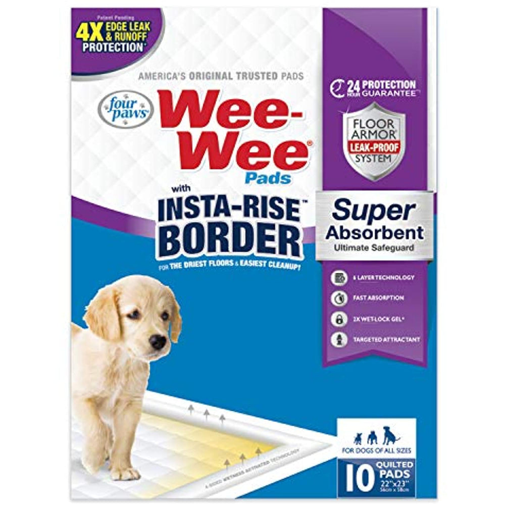 Four Paws Wee-Wee Puppy Training Insta-Rise Border Pee Pads 10-Count 22