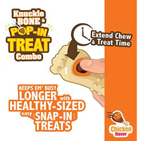 
              Nylabone Power Chew Knuckle Bone & Pop-in Treat Toy Combo Chicken Flavor Medium/Wolf - Up to 35 lbs.
            