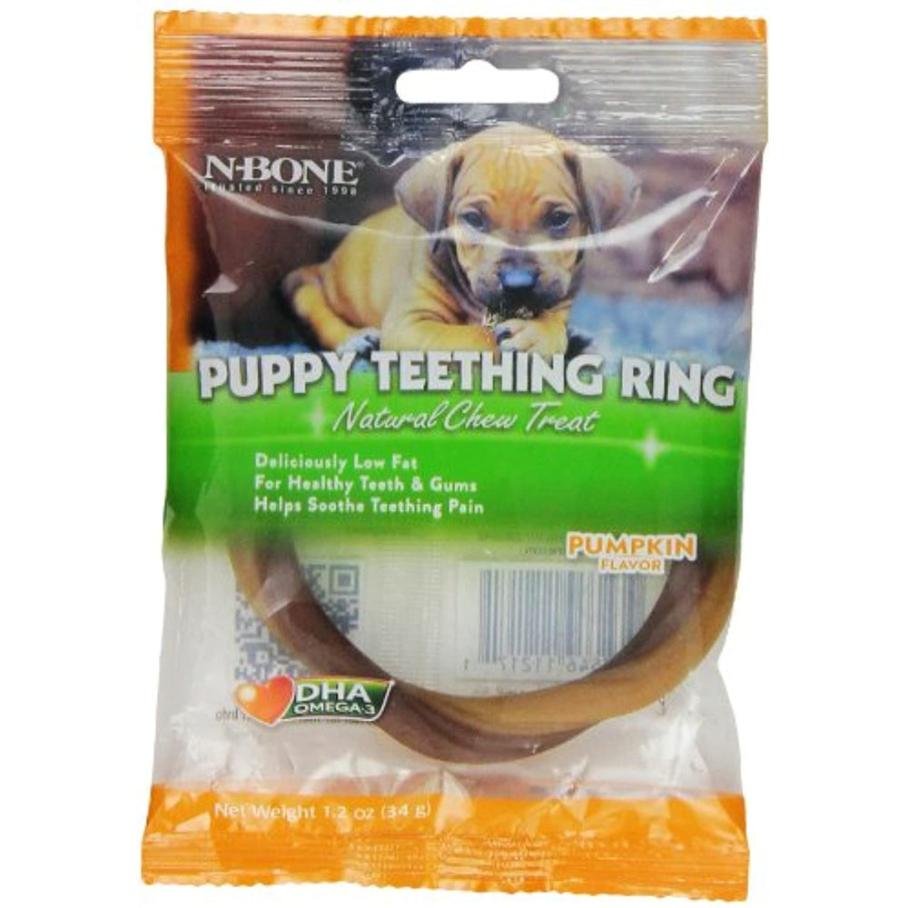 N-Bone Puppy Teething Ring, Pumpkin Flavor, Single