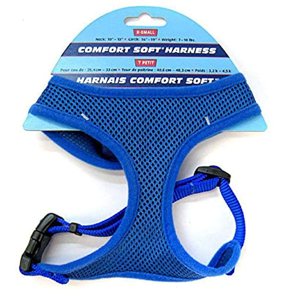Coastal Comfort Soft Adjustable Dog Dog Harness - Blue X-Small For Dogs 7-10 lbs