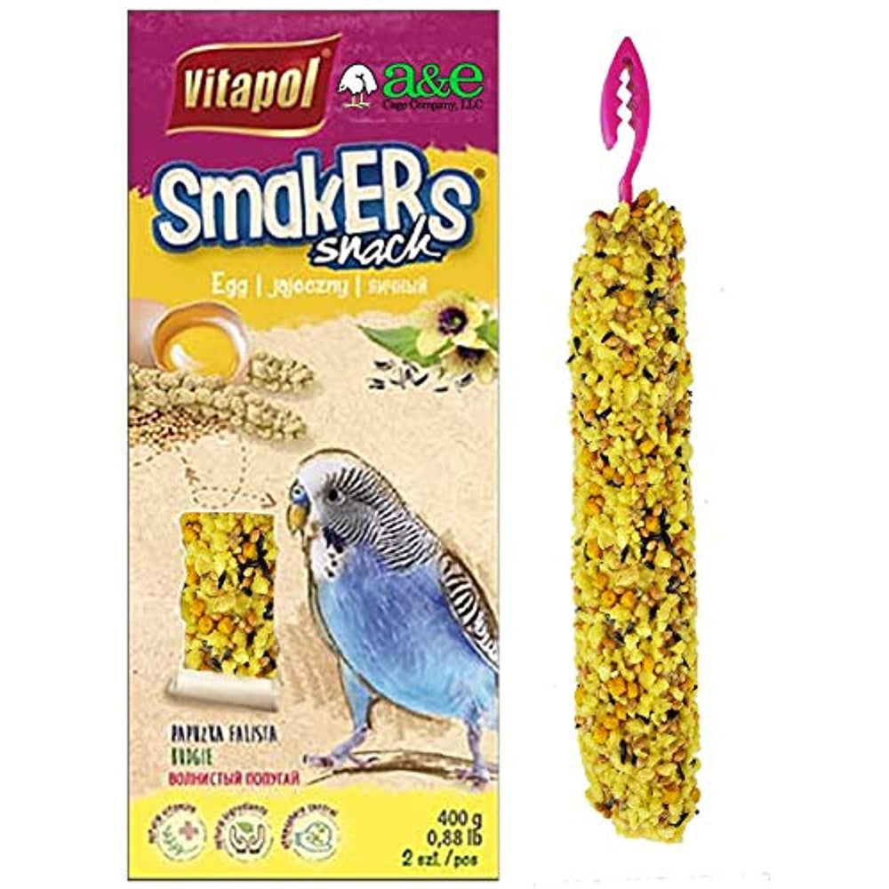 A&E Smaker Snacks Treat Stick Parakeet Twin Pack (Egg)
