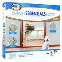 
              Four Paws Wood Frame Dog Gate With Plastic Mesh, 26-42" W by 24" H
            
