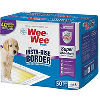 
              Four Paws Wee-Wee Puppy Training Insta-Rise Border Pee Pads 50-Count 22" x 23" Standard Size
            