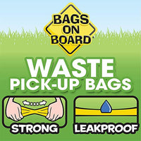 
              Bags on Board Dog Poop Bags | Strong, Leak Proof Dog Waste Bags | 9 X14", 60 Assorted Color Bags
            