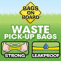 Bags on Board Dog Poop Bags | Strong, Leak Proof Dog Waste Bags | 9 X14", 60 Assorted Color Bags
