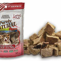 Loving Pets Purrfectly Natural Freeze-Dried Beef Lung Cat Treats, 0.6 Ounces Each, Single Ingredient, Made in The USA