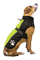 
              Fashion Pet Sporty Jacket Black & Green Dog Coat Water Repellent Reflective Large
            