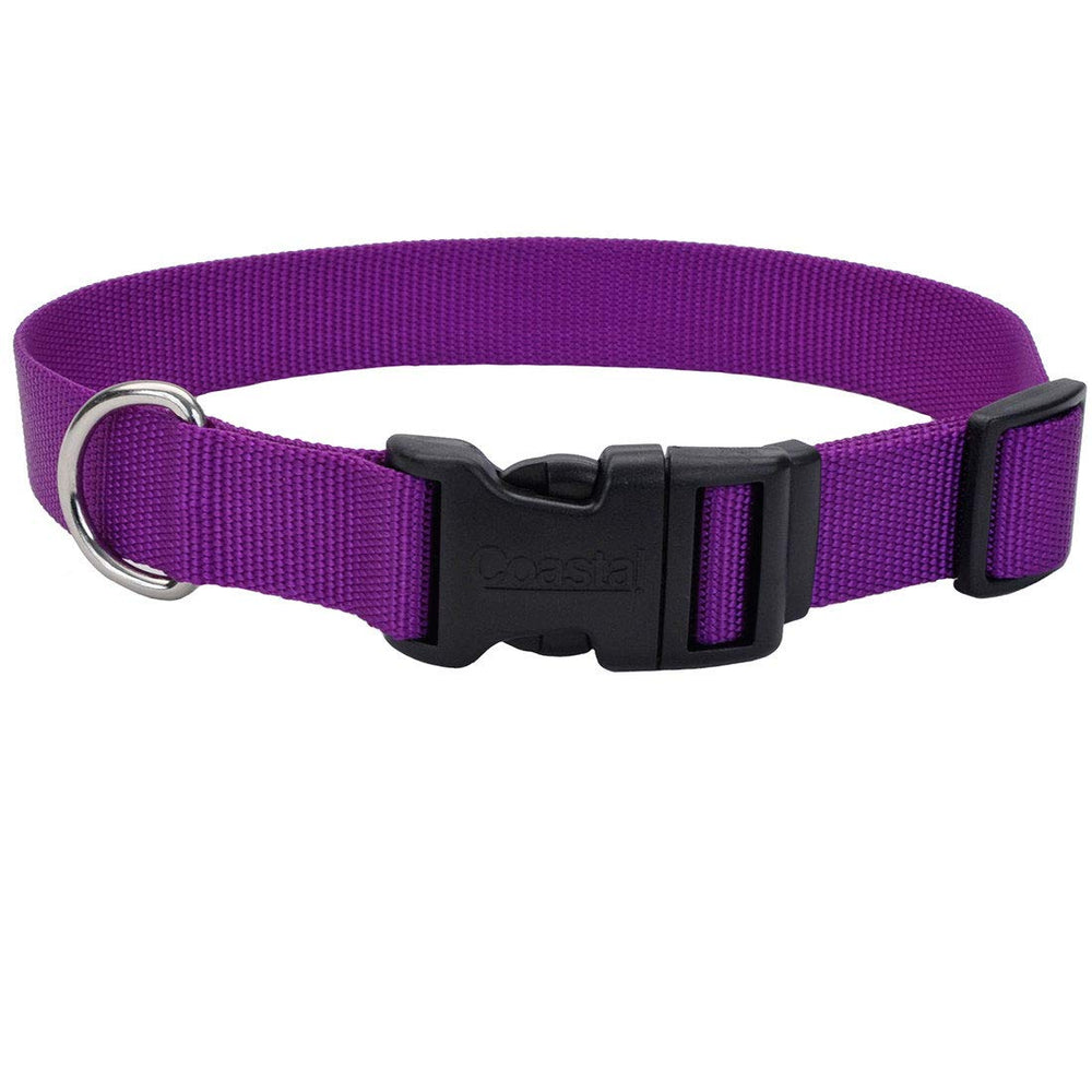 Coastal - Adjustable Dog Collar with Plastic Buckle, Purple, 1