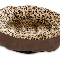 Petmate Aspen Pet Round Animal Print Pet Bed for Small Dogs and Cats 18-inch by 18-inch, Colors and Patterns Vary