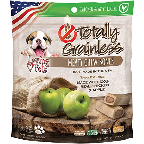 Loving Pets Totally Grainless Chicken And Apple Recipe Meaty Chew Bones For Large Dogs (1 Pack), 6 Oz