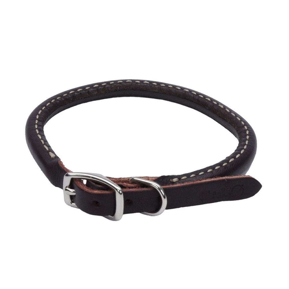 Coastal - Circle T - Latigo Leather Round Dog Collar, Latigo, 3/4