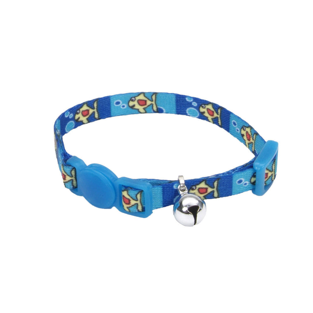 Coastal Safe Cat Lil Pals Adjustable Breakaway Kitten Collar with Bell Fish With Bubbles 5/16
