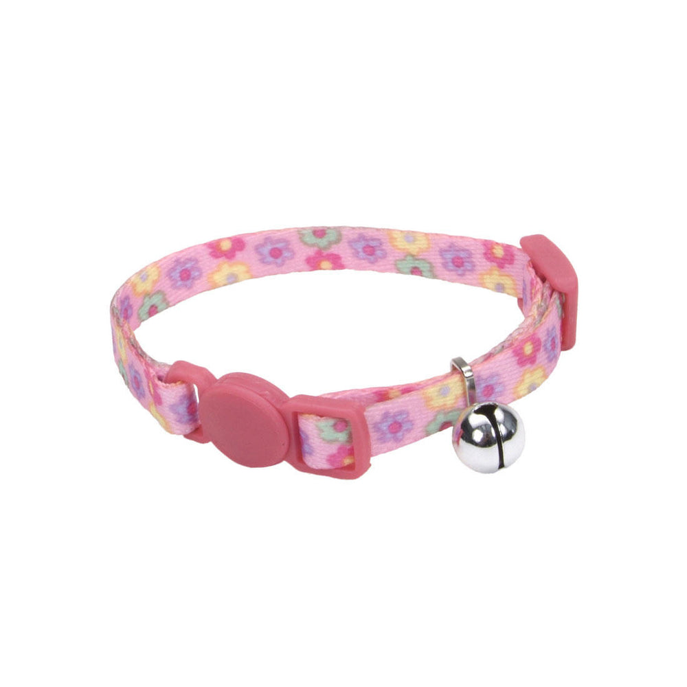 Coastal Pet Products Li'l Pals Adjustable Breakaway Kitten Safety Collar with Bell Daisies Multi-color 5/16