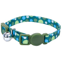 
              Coastal Safe Cat Lil Pals Adjustable Breakaway Kitten Collar with Bell Green Dots 5/16" x 06"-08"
            