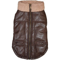 Small Fashion Pet Brown Bomber Dog Jacket Small
