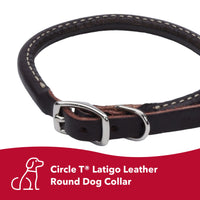 
              Coastal - Circle T - Latigo Leather Round Dog Collar, Latigo, 3/4" x 20"
            