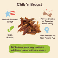 
              Pet 'n Shape Chik 'n Breast Jerky Treat  Made and Sourced in The USA - All Natural Healthy Dog Snack, 12 Oz
            