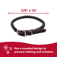 
              Coastal Pet Circle T Latigo Leather Round Dog Collar - For Small or Large Dogs - 5/8" x 16"
            