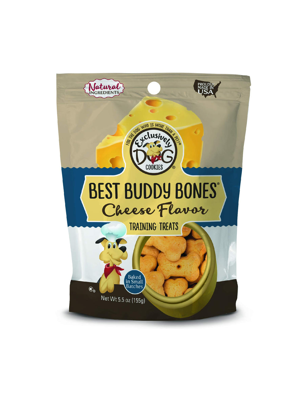Exclusively Dog Pet Best Buddy Bones-Cheese Flavor, 5-1/2 oz Package (44700)