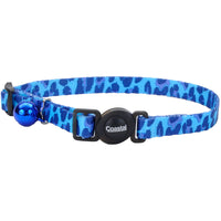 Safe Cat Fashion Adjustable Breakaway Collar 3/8"x 08"-12" Blue Leopard