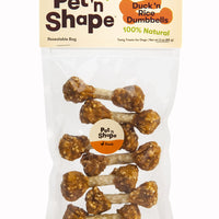 Pet 'n Shape Duck 'n Rice Dumbbells - All Natural Dog Treats, Duck, 3 Oz