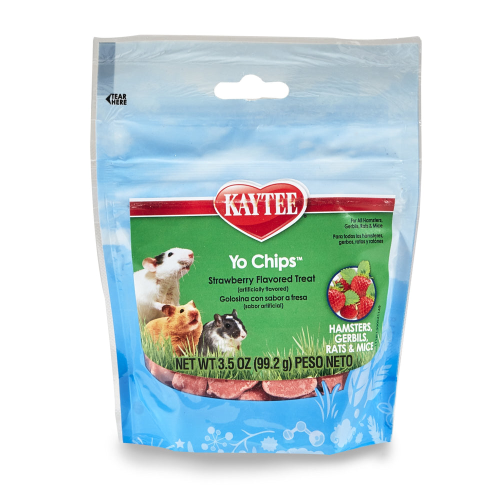 Kaytee Fiesta Strawberry Flavor Yogurt Chips For Small Animals, 3.5-Oz Bag