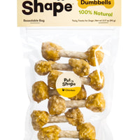 Pet 'n Shape Chik 'n Rice Dumbbells - All Natural Dog Treats, Chicken, 3 oz