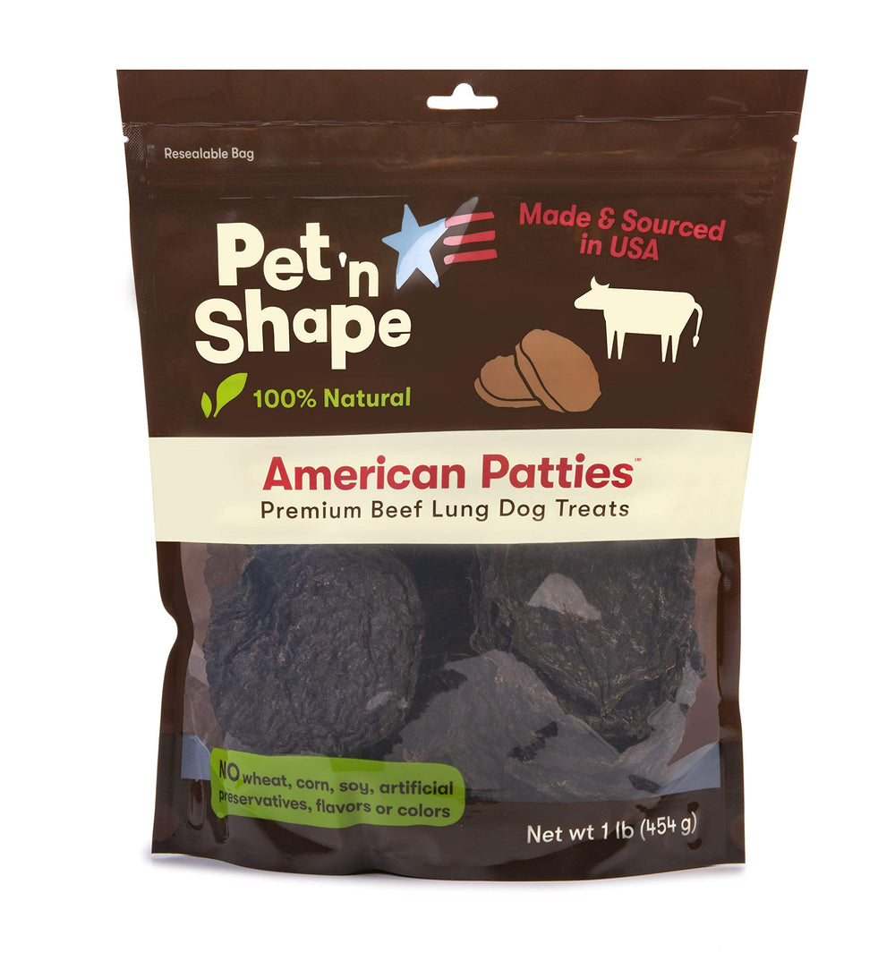 Pet 'n Shape All American Beefy Patty Dog Treats  Made and Sourced in The USA, 1 lb