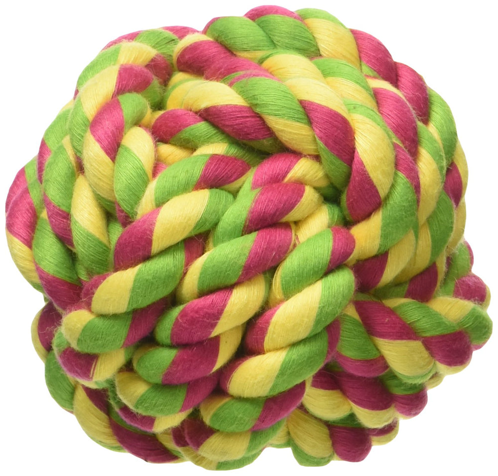 Mammoth Flossy Chews Monkey Fist Ball  Premium Cotton-poly Toy for Dogs Chew Toy & Fetch Toy for Small Dogs - Mini 2.5