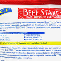 Pet Center, Inc. Beef Stakes Grain Free Dog Treats Protein Hearty Beef Taste Slowly Dehydrated,8 Ounces