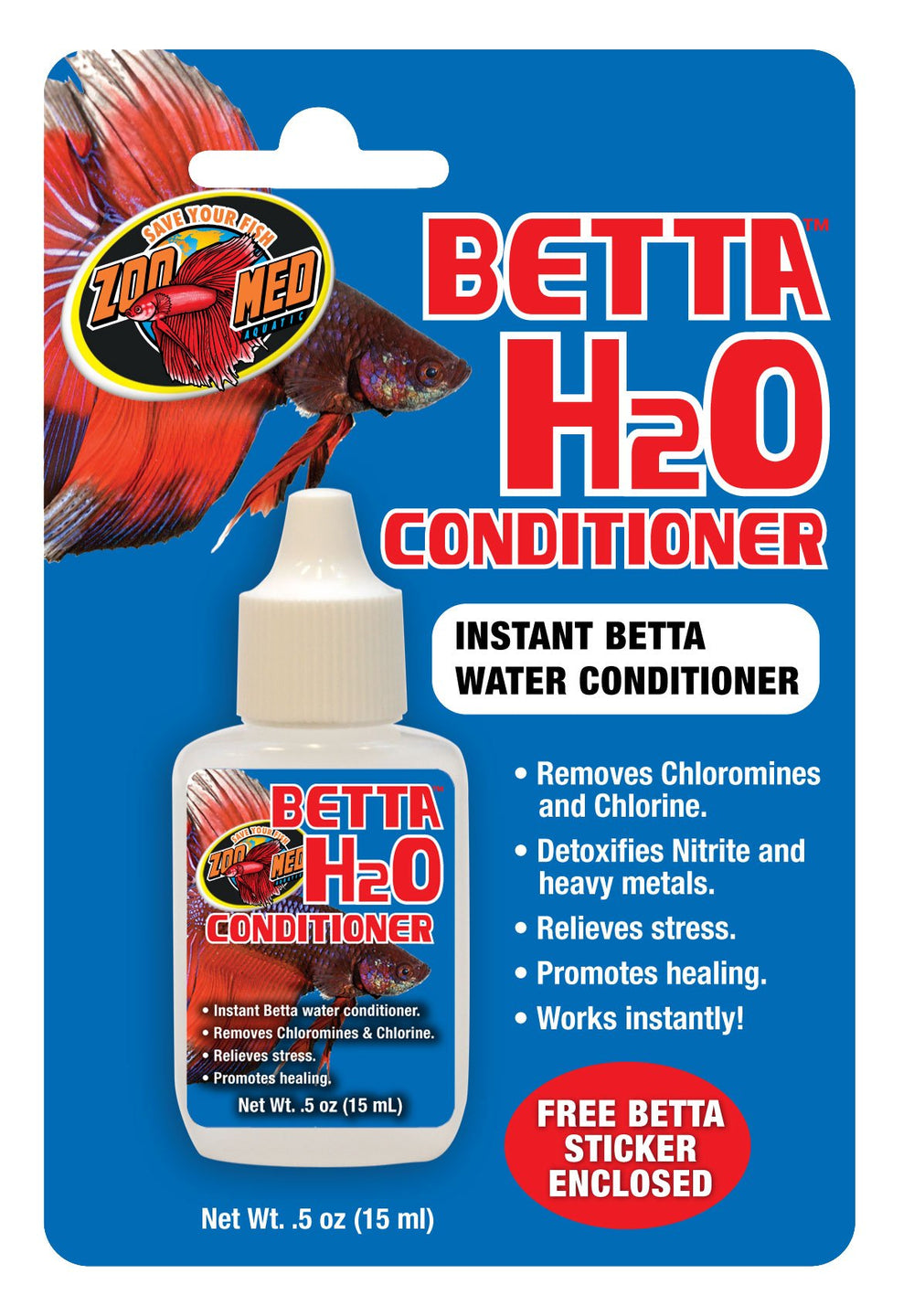 Zoo Med Betta H2O Conditioner,0.5 oz