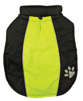 
              Fashion Pet Sporty Jacket Black & Green Dog Coat Water Repellent Reflective Large
            