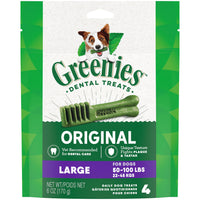 
              GREENIES Original Large Natural Dog Dental Care Chews Oral Health Dog Treats, 6 oz. Pack (4 Treats)
            