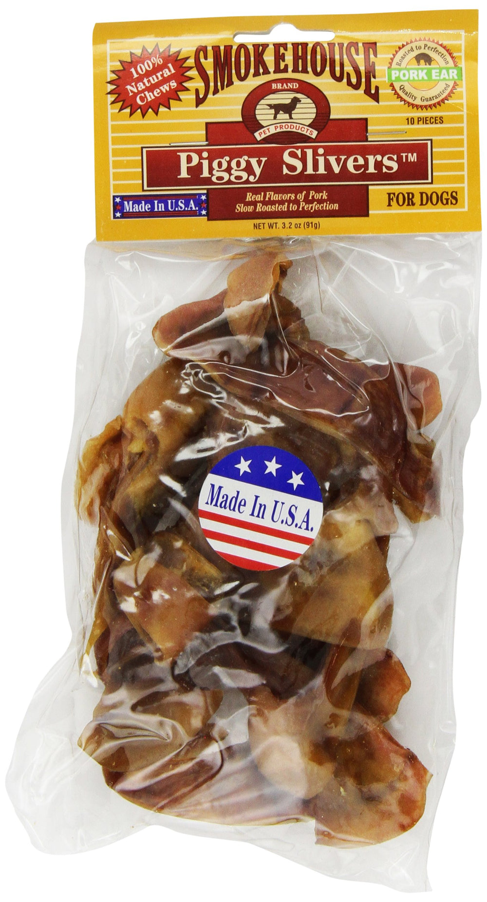 Smokehouse Pet Products 84010 10-Pack Pig Ear Dog Treat