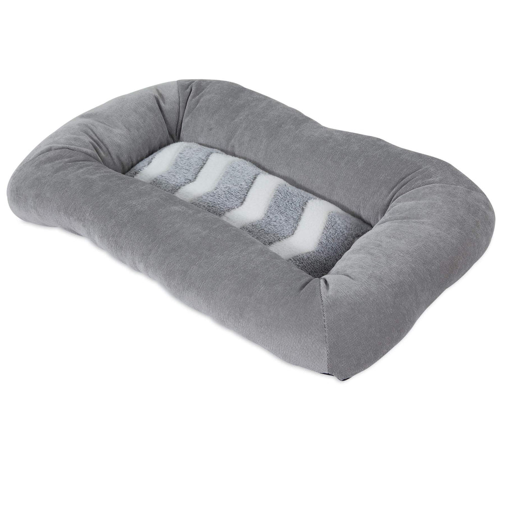 SnooZZy Zig Zag Low Bumper Crate Mat Bed, Gray & White, for 19