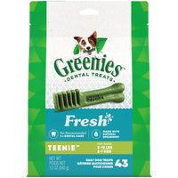 GREENIES TEENIE Natural Dog Dental Care Chews Oral Health Dog Treats Fresh Flavor, 12 oz. Pack (43 Treats)