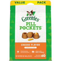 
              GREENIES PILL POCKETS for Dogs Capsule Size Natural Soft Dog Treats, Cheese Flavor, 15.8 oz. Pack (60 Treats)
            