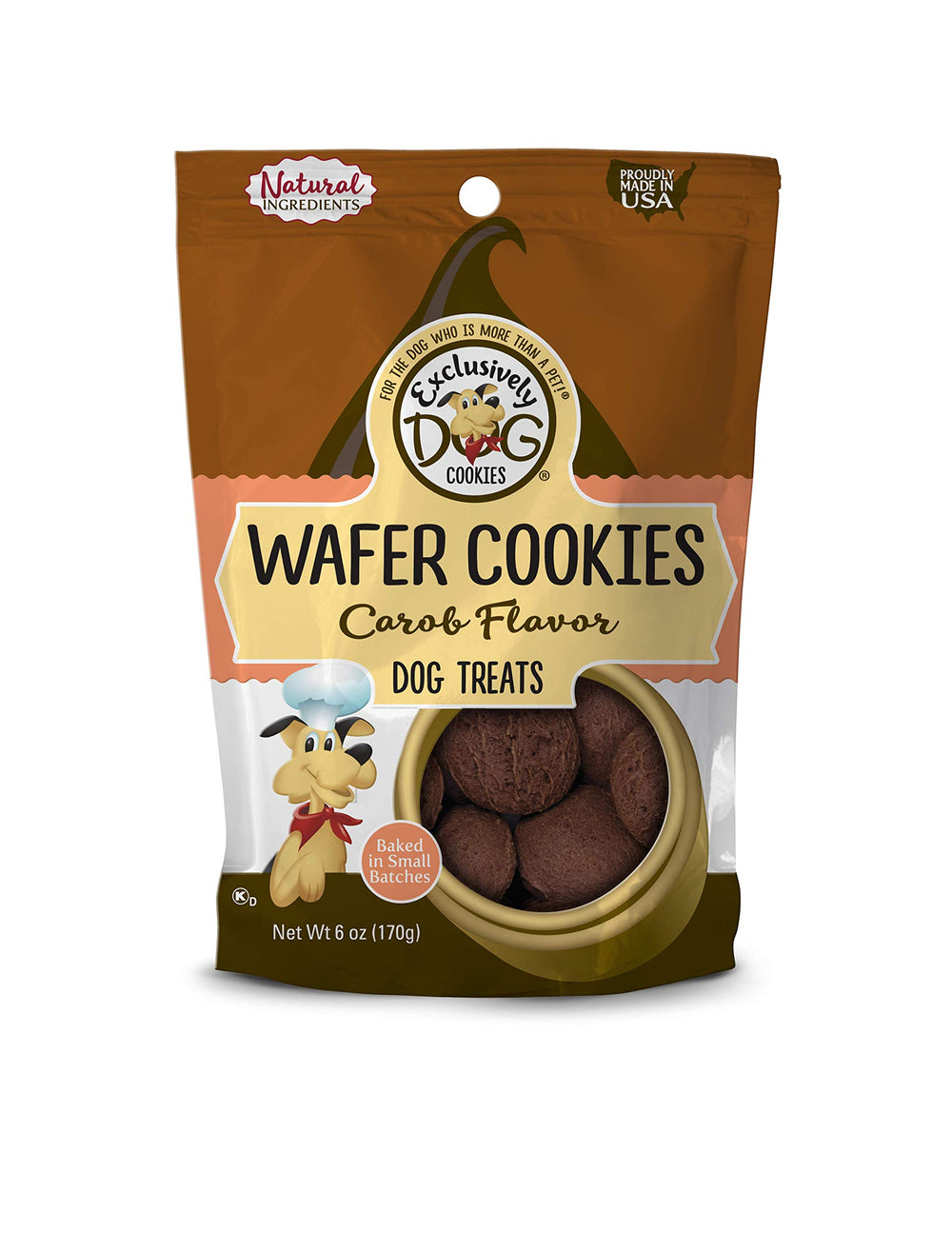 Exclusively Pet Wafer Cookies-Carob Flavor, 8-Ounce Package