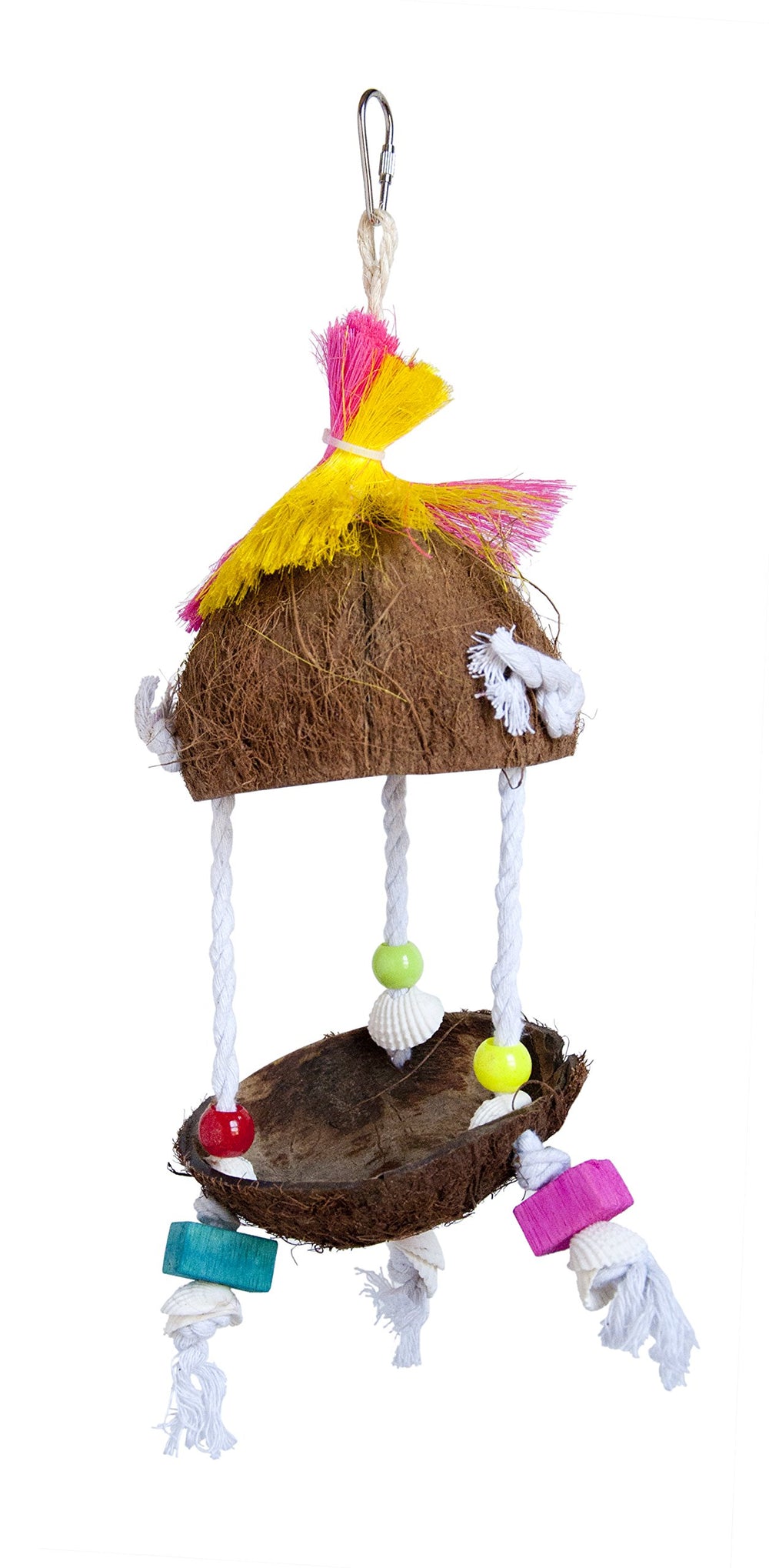 Prevue Pet Products Tropical Teasers Tiki Hut Bird Toy, Multicolor