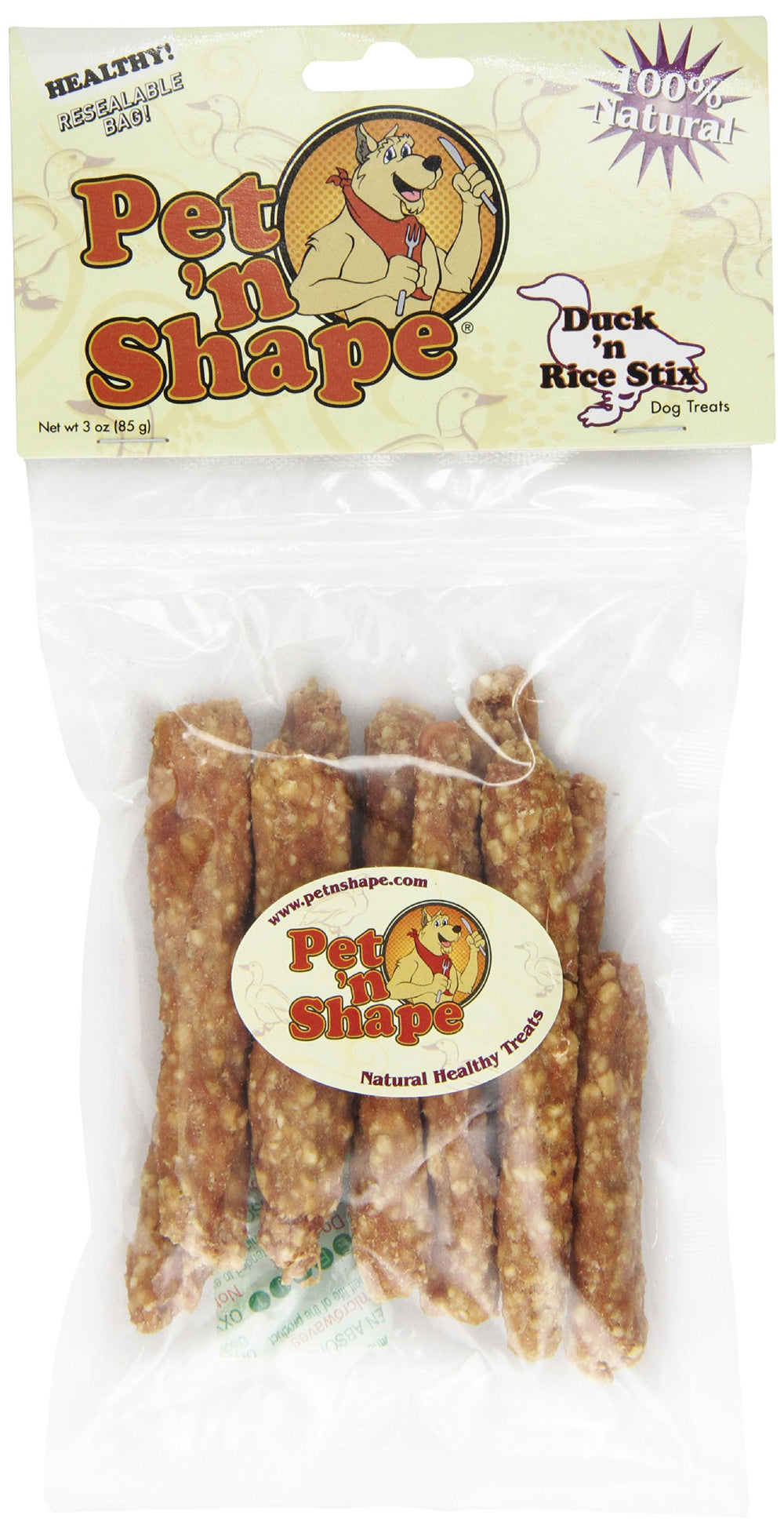 Pet 'n Shape Duck 'n Rice Stix - All Natural Dog Treats, Stix, 3 Oz