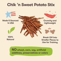 
              Pet 'n Shape Chik 'n Sweet Potato Stix  Made and Sourced in The USA-All Natural Healthy Dog Treat, 3.5 Oz
            
