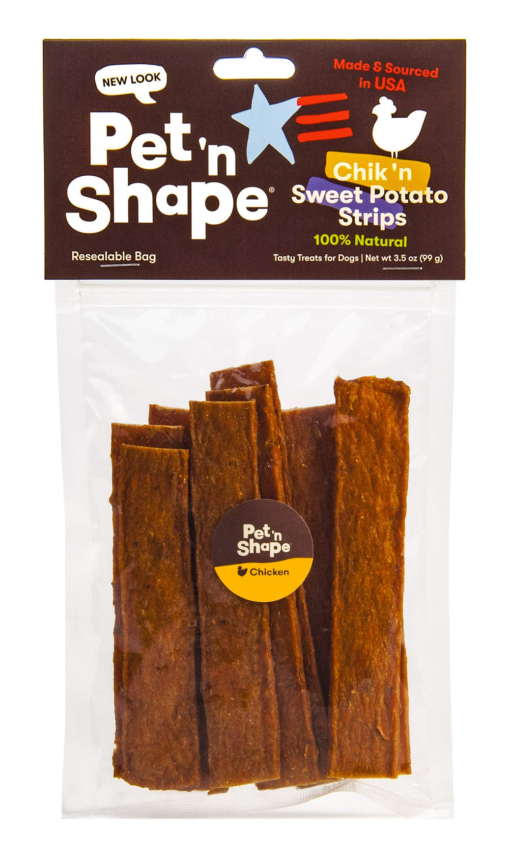 New Pet 'n Shape Chik 'n Sweet Potato  Made and Sourced in The USA-All Natural Healthy Dog Treat (Chicken Strips, 3.5 Oz)