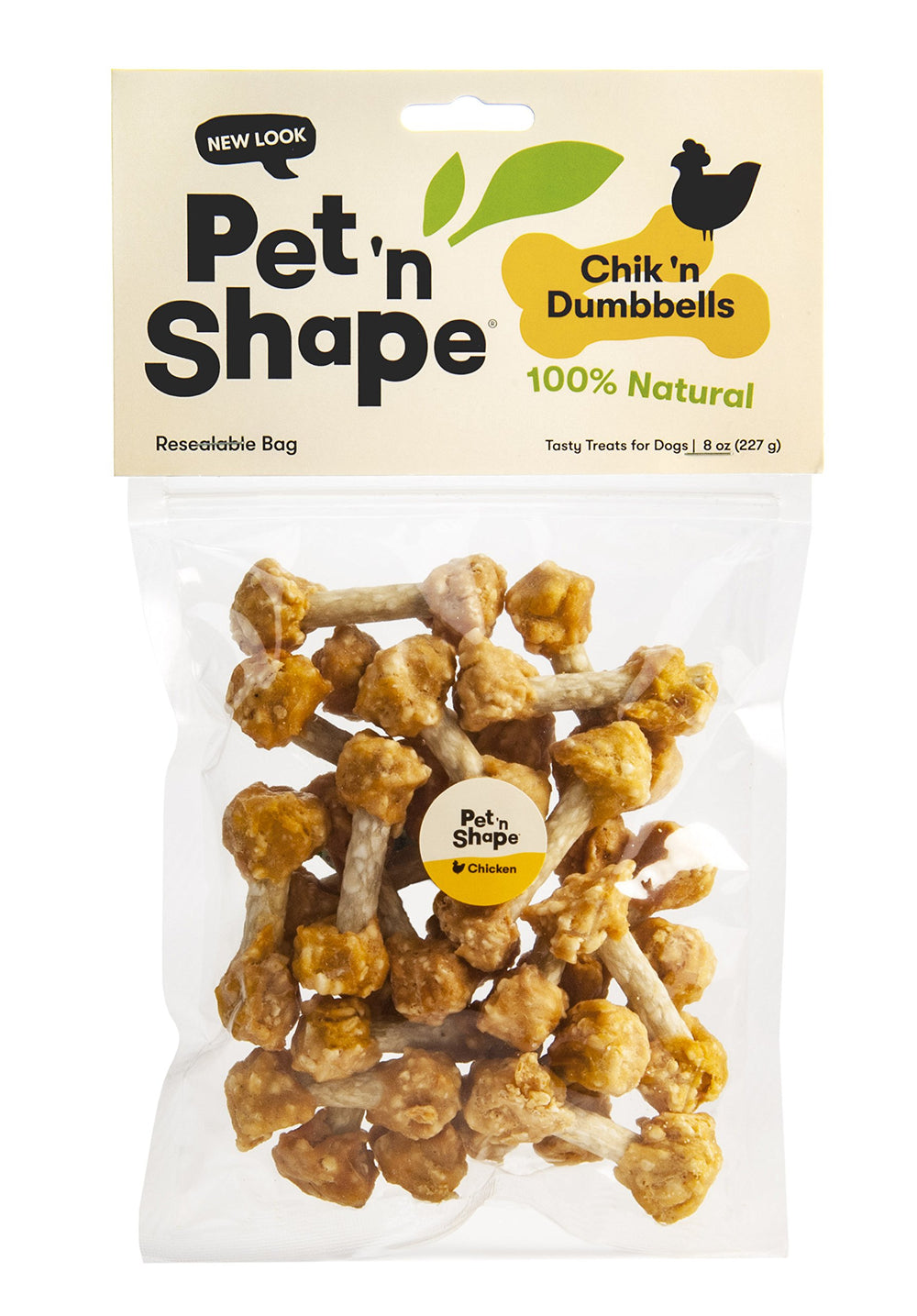 Pet 'n Shape Chik 'n Rice Dumbbells - All Natural Dog Treats, Chicken, 8 oz