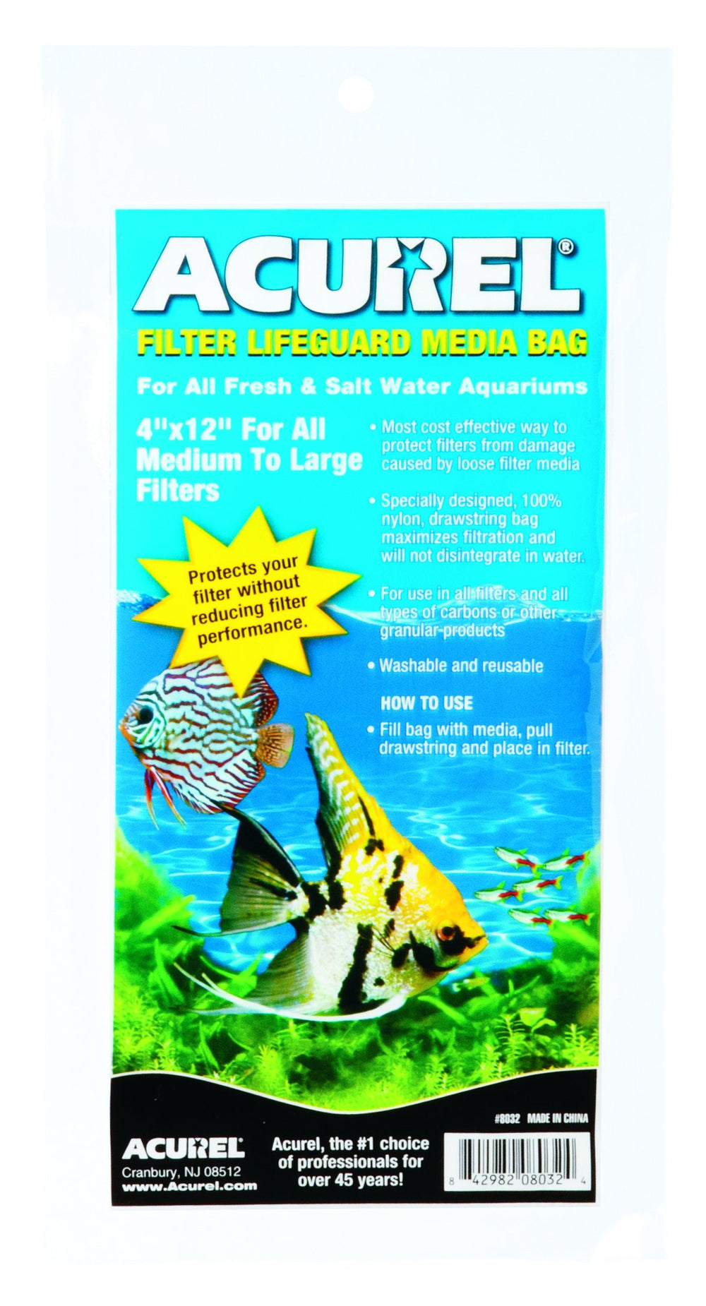 Acurel LLC Filter Drawstring Lifeguard Media Bag, 4-Inch by 12-Inch