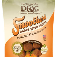 Exclusively Dog Pet Dog Smoochers Drops with Yogurt Treat, Pumpkin, All Breed Sizes